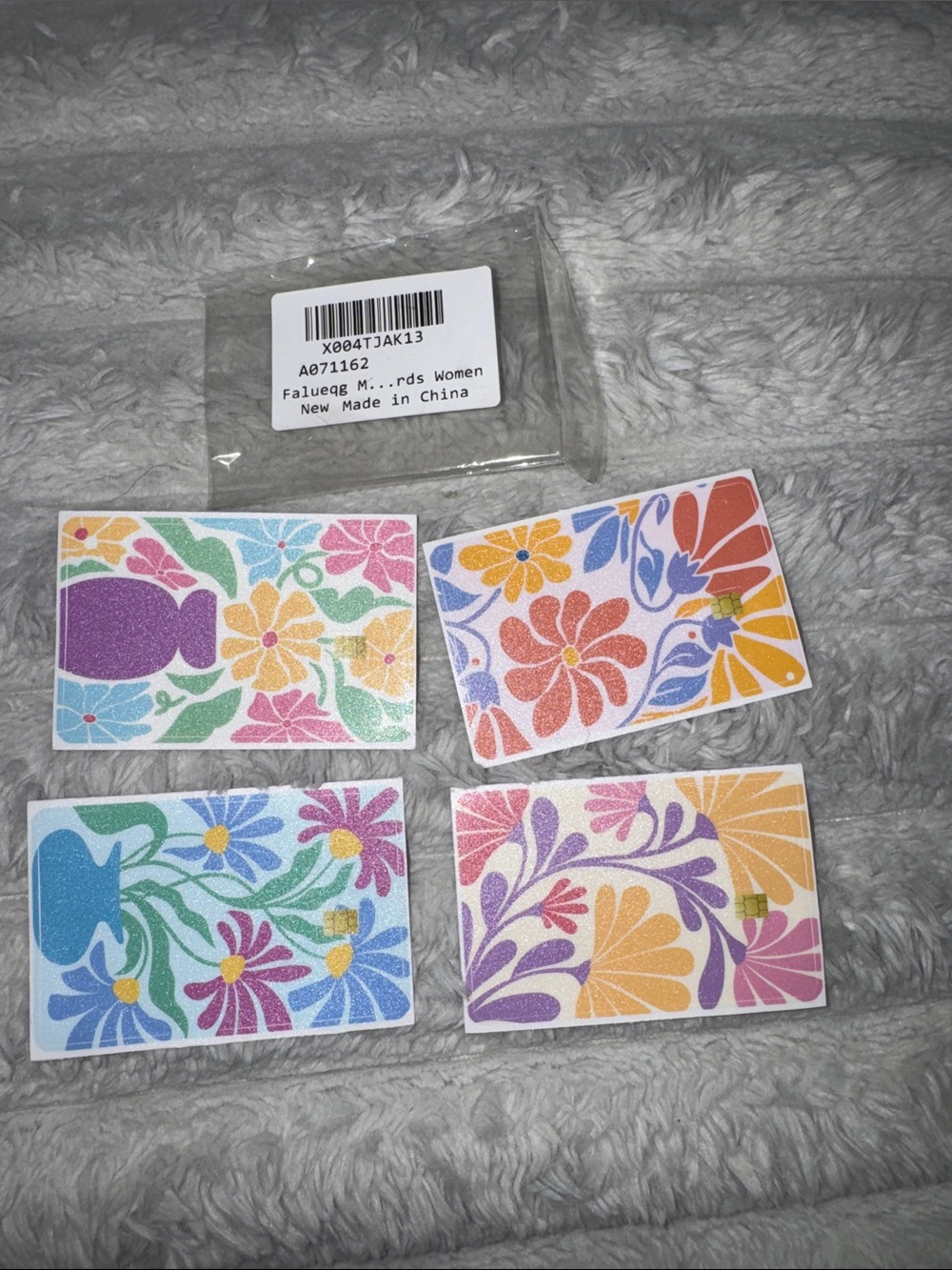 Multicolor Floral Decorative Credit Card Stickers - Assorted Pastel Set